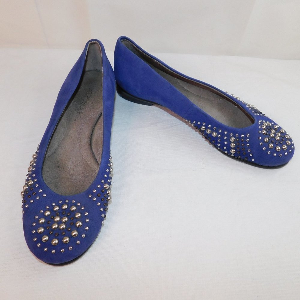 Aerosoles Becxtreme Studded Suede Ballet Flats Blue Suede With Studs Size 6M